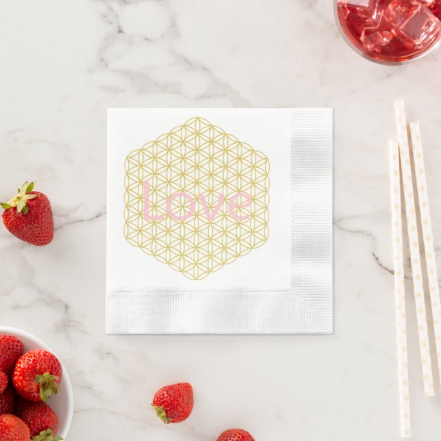 Serviette En Papier Love or Mandala Wedding (En situation)