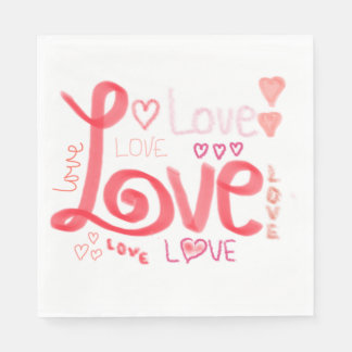 Serviette En Papier LOVE Serviettes de taille standard