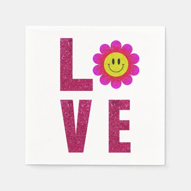 Serviette En Papier Love Sunflower (Devant)