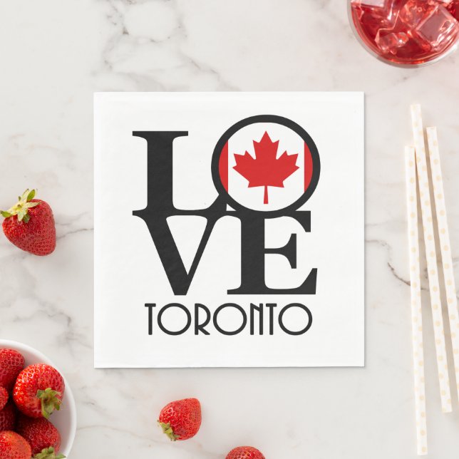 Serviette En Papier LOVE Toronto (En situation)