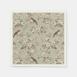 Serviette En Papier LoveBird Floral Cocktail Napkin