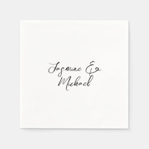Serviette En Papier Lovely Chic Calligraphie Noms Mariages
