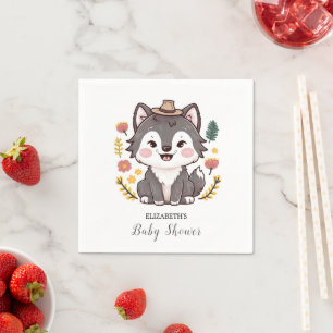 Serviette En Papier Lovely Dreamy Wolf Baby shower
