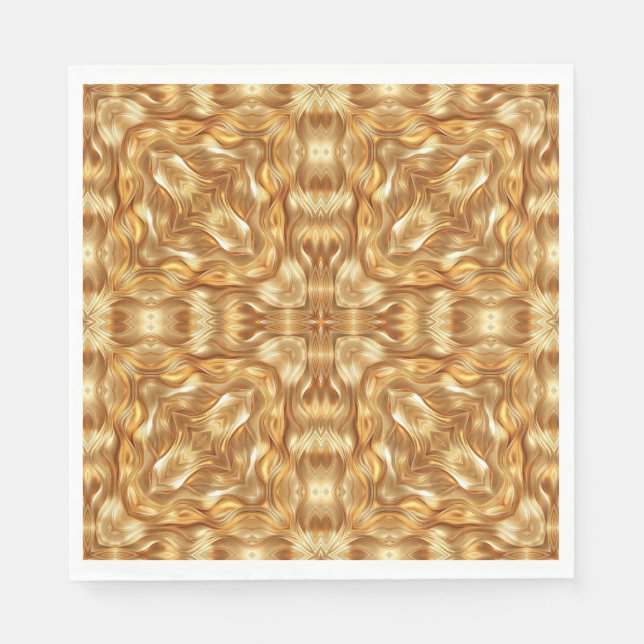 Serviette En Papier Lovely golden abstract pattern (Devant)