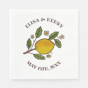 Serviette En Papier Lovely Lemons MARIAGE Fiançailles Rustique PERSONN