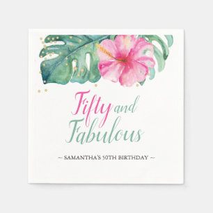 Serviette En Papier Luau 50e anniversaire Cocktail personnalisé servie