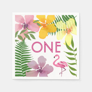 Serviette En Papier Luau Fleur Tropicale 1er Anniversaire