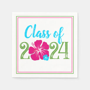 Serviette En Papier Luau Tropical Class of 2024 Graduation Paper