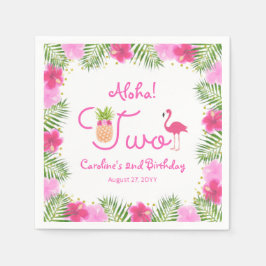 Serviette En Papier Luau Tropical Floral Girl 2ème anniversaire