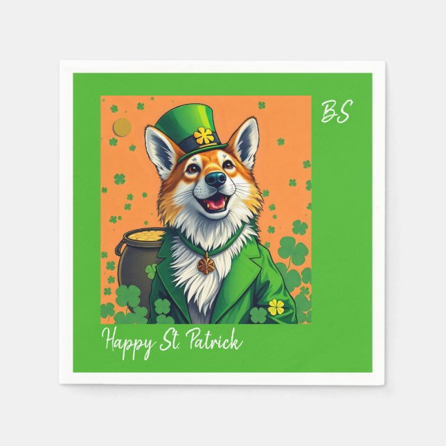Serviette En Papier Lucky Animals in Disguise - St. Patrick’s Day Fun (Devant)