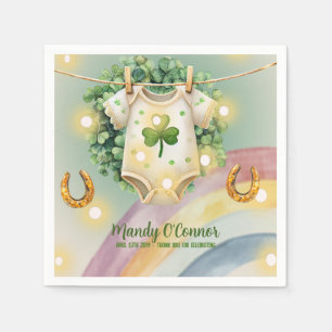 Serviette En Papier Lucky Charm Shamrock et Baby shower Rainbow
