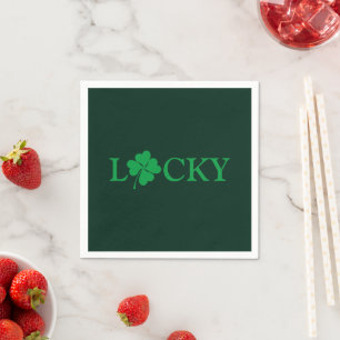 Serviette En Papier Lucky Green Clover Shamrock St. Patrick's Day