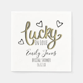 Serviette En Papier Lucky in Love Hearts Bridal Shower