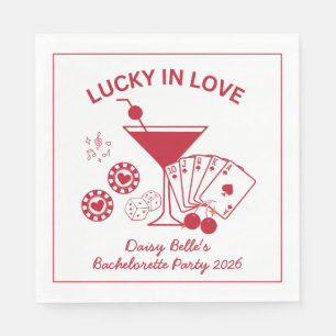 Serviette En Papier Lucky In Love Vegas Enterrement de Vie de Jeune Fi