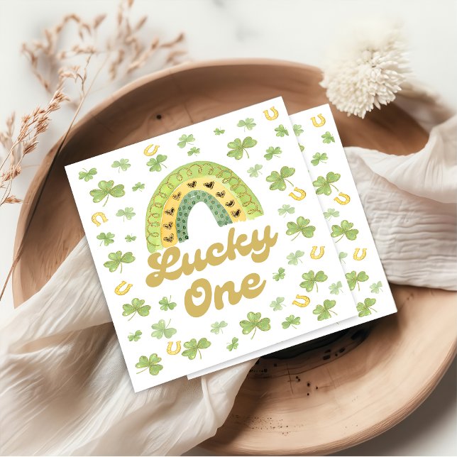 Serviette En Papier Lucky One Rainbow Birthday Shamrock Napkins (Créateur téléchargé)