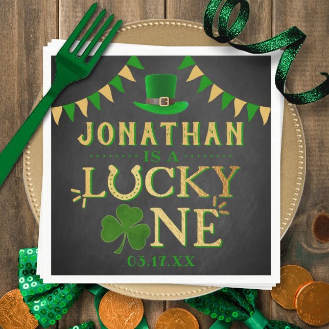 Serviette En Papier Lucky One St. Patrick's Day 1er anniversaire (Créateur téléchargé)