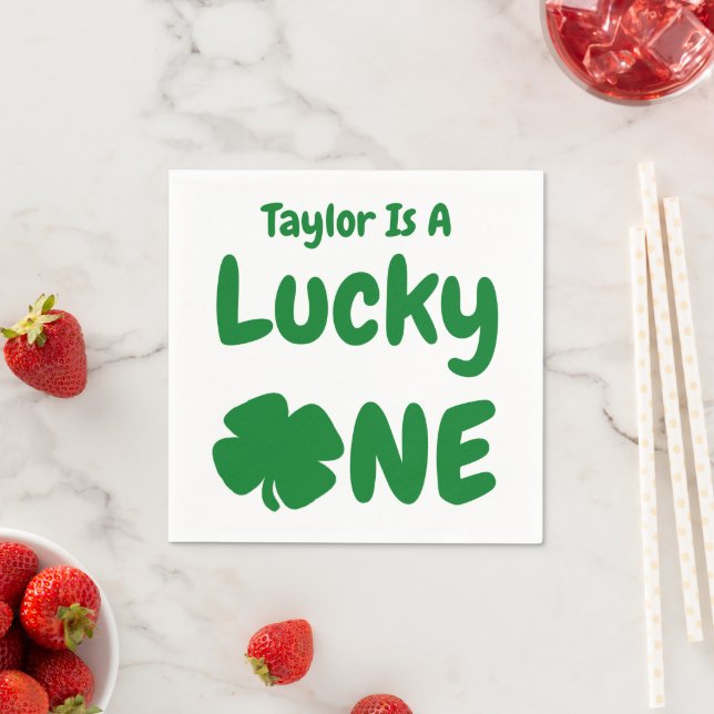 Serviette En Papier Lucky One St Patrick's Day 1er anniversaire (En situation)