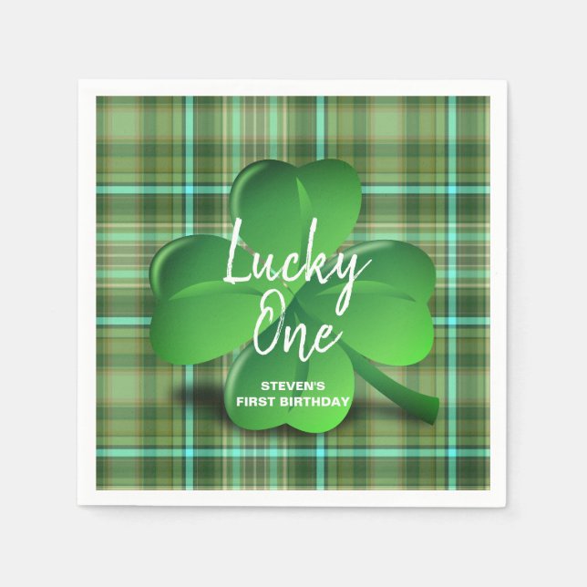 Serviette En Papier Lucky One St Patrick's Day Anniversaire fête Monog (Devant)