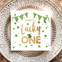 Lucky One St Patrick's Day Papier Plaque Clover Bo