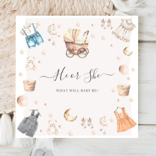 Serviette En Papier Lui ou Elle Boho Vêtements Révélation de genre