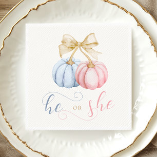 Serviette En Papier Lui ou elle Citrouille Genre Révéler serviettes