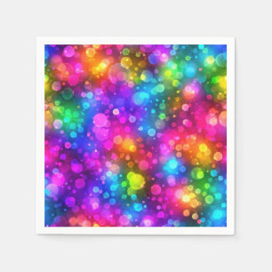 Serviette En Papier Lumières Bokeh Arc-en-Ciel Néon Abstraites