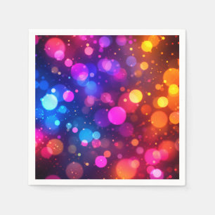 Serviette En Papier Lumières Bokeh Néon Abstraites