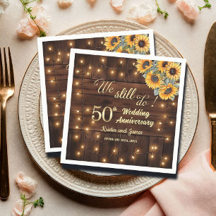 Serviette En Papier Lumières de Chaîne de 50e Anniversaire de Mariage