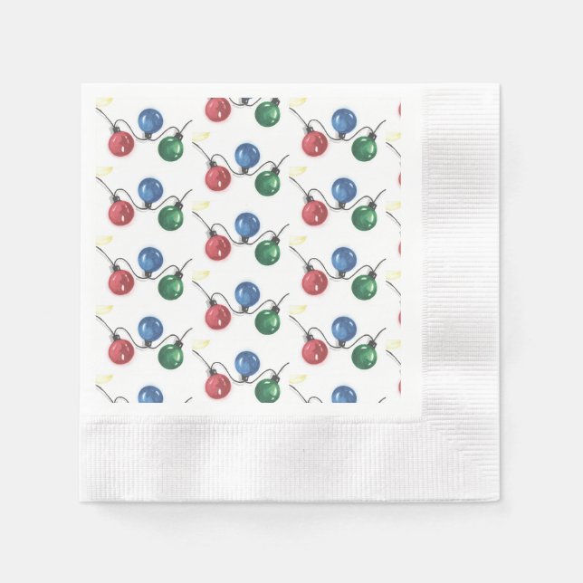 Serviette En Papier Lumières de Noël (Devant)
