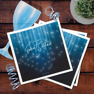 Serviette En Papier Lumières en Cascade Sweet 16 Bleu ID790