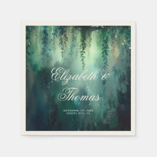 Serviette En Papier Lumières Fées de Forêt Enchantée Jardin Chic Maria