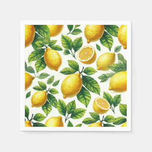 Serviette En Papier Lumineux et joyeux citrons modernes zesty