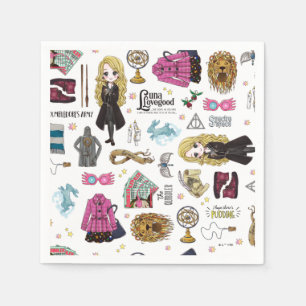 Serviette En Papier Luna Lovegood aquarelle magique
