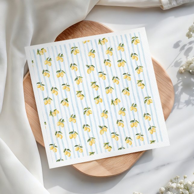 Serviette En Papier Lunch Bridal Shower Italien Bleu Citron (Créateur téléchargé)