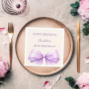 Serviette En Papier Luncheon de fête d'anniversaire avec ruban de lava