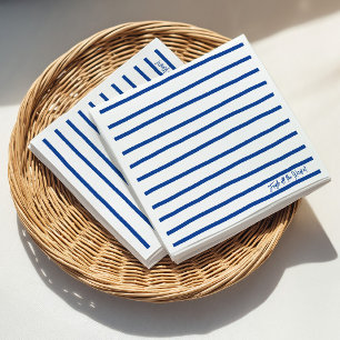 Serviette En Papier Lundi de mariage aux rayures bleues Fresh Off The
