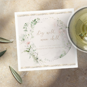 Serviette En Papier Lune   Baby shower Hippie Boho