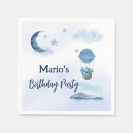 Serviette En Papier Lune bleue petit éléphant garçon d'anniversaire