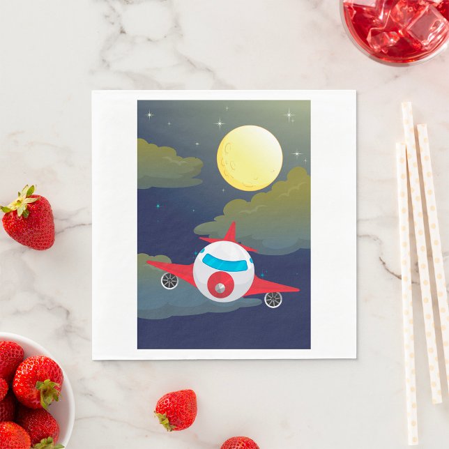 Serviette En Papier Lune Et Aéronefs (Créateur téléchargé)