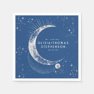 Serviette En Papier Lune Stars Ciel nocturne Mystique Romantique Napki
