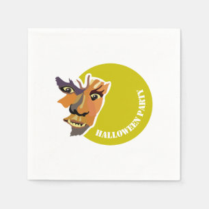 Serviette En Papier Lune Wolf, fête d'Halloween