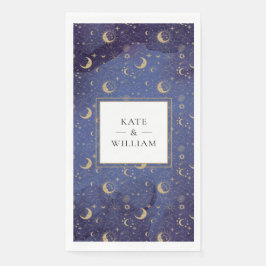 Serviette En Papier Lunes D'Or Et Étoiles Céleste Mariage Mystique