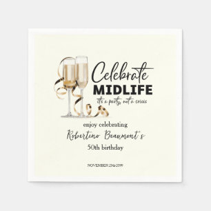 Serviette En Papier Lunettes de célébration élégante pour la mi-vie 50