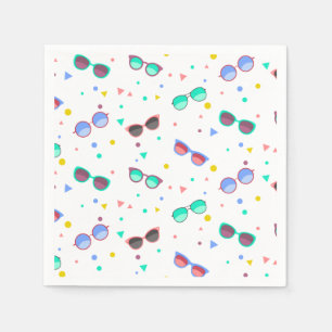 Serviette En Papier Lunettes de soleil colorées motif été