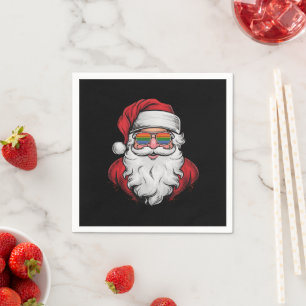Serviette En Papier Lunettes de soleil de Santa Fierté de Noël Pyjama