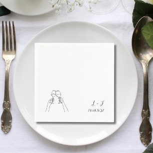 Serviette En Papier Lunettes de vin Monogram personnalisées Papier Mar