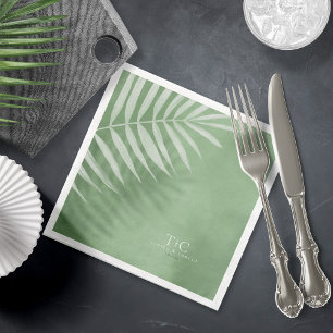 Serviette En Papier Lush Palm Leaf Mariage Moss Green V3 ID956