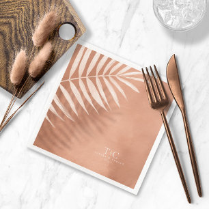 Serviette En Papier Lush Palm Leaf Mariage Terra Cotta V3 ID956