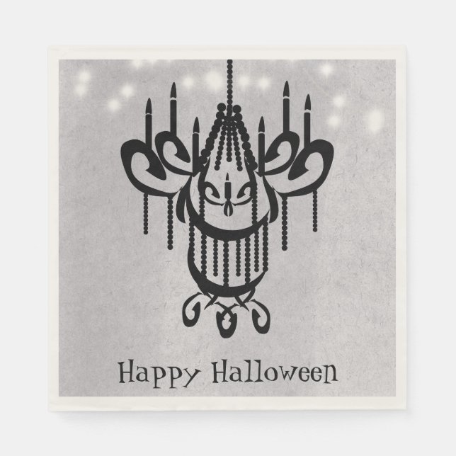 Serviette En Papier Lustre de Halloween et lumières Greystone (Devant)