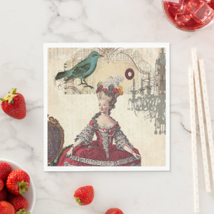 Serviette En Papier Lustre Paris Marie Antoinette Antique Français